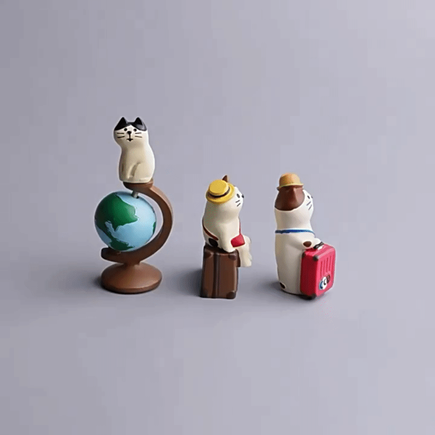 Schreibtisch-Dekoration „Reisende Katze“
