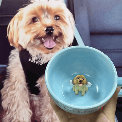 Handmade Custom Pet Figure Inside Ceramic Mug-Teddy