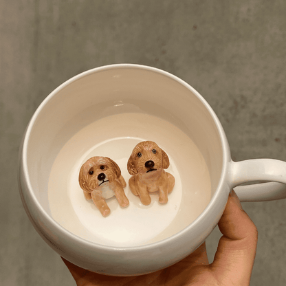 Handmade Custom Pet Figure Inside Ceramic Mug-Teddy