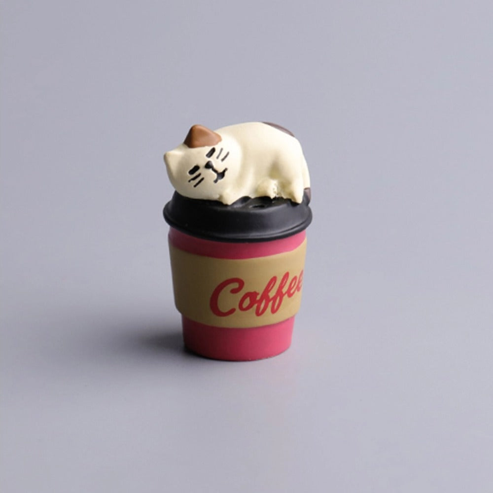 Cute cat burger and fries model toy