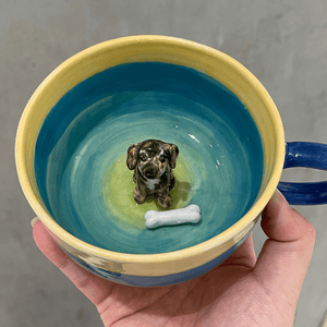 Handmade Custom Pet's Figure Multicolor Ceramic Mug