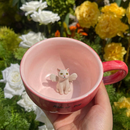 Tasse en céramique de figure d’animal de compagnie personnalisée faite à la main-esthétique 