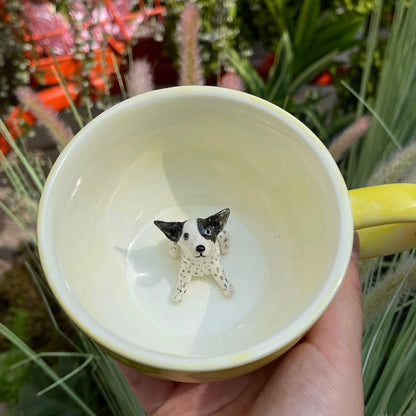 Tasse en céramique de figure d’animal de compagnie personnalisée faite à la main-esthétique 