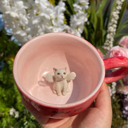 Tasse en céramique de figure d’animal de compagnie personnalisée faite à la main-esthétique 