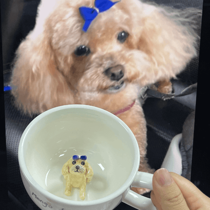 Handmade Custom Pet Figure Inside Ceramic Mug-Teddy