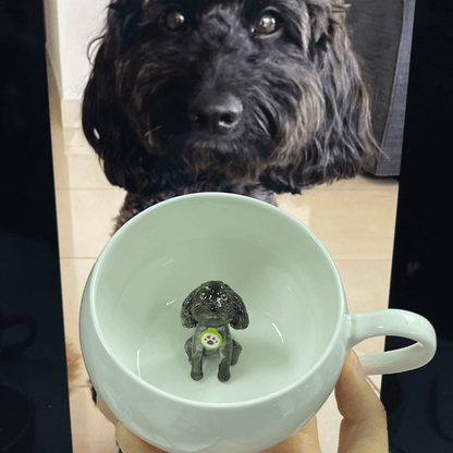 Handmade Custom Pet Figure Inside Ceramic Mug-Teddy