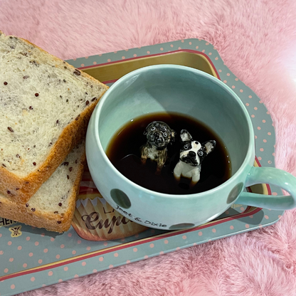 Handmade Custom Pug Figure Inside Ceramic Mug