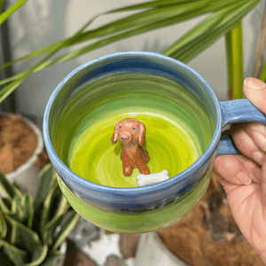 Handmade Custom Pet's Figure Multicolor Ceramic Mug