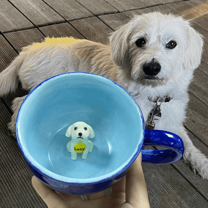 Cadeau d'amant de maman pour animaux de compagnie Pot de portrait succulent en céramique