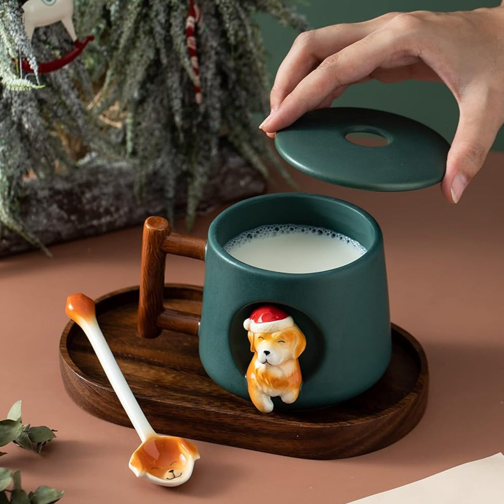 Niedliche 3D-Haustiertasse mit Löffel – Kaufen Sie 2 und erhalten Sie 20 % Rabatt 