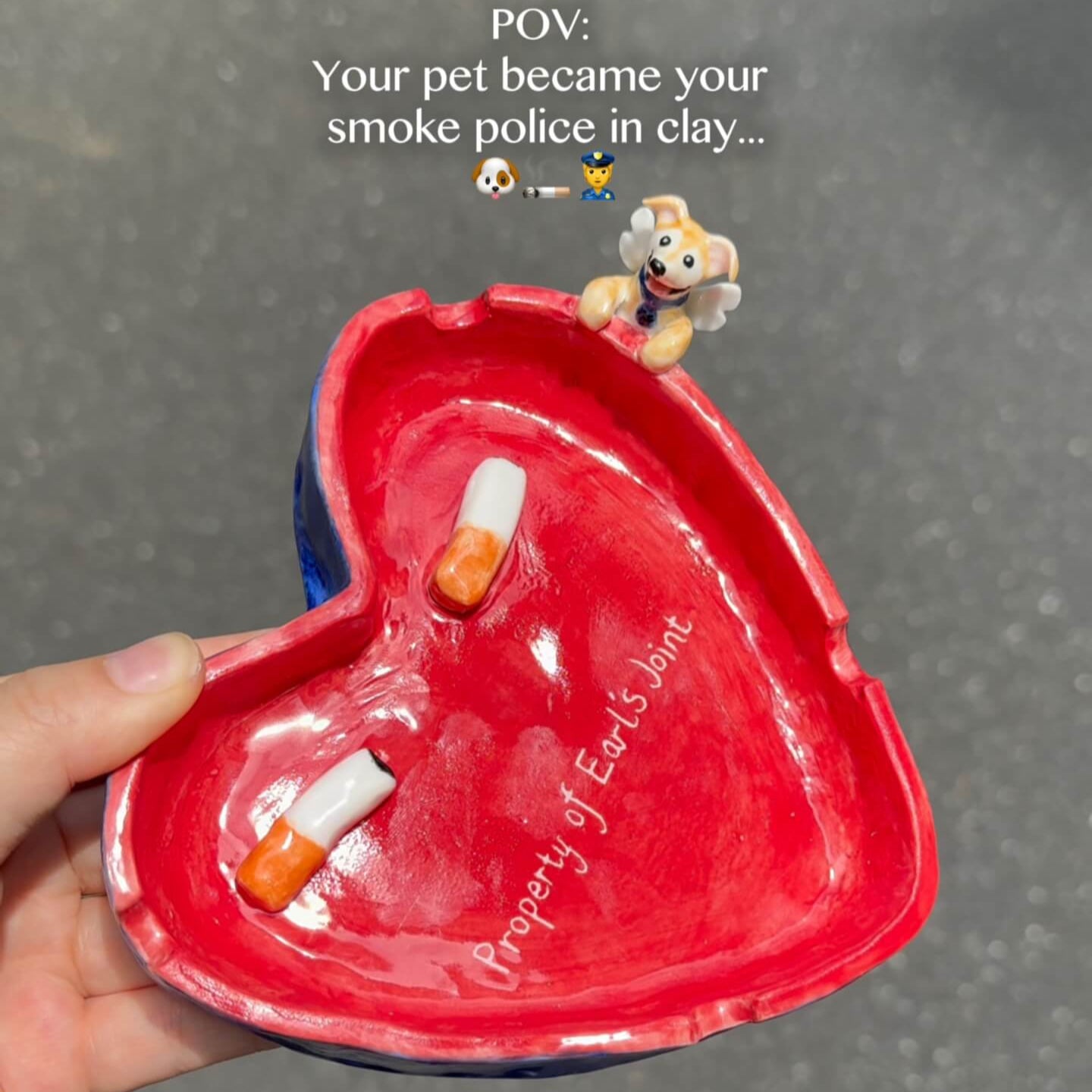 Custom Ceramic Handmade Pet Figurine Ashtray