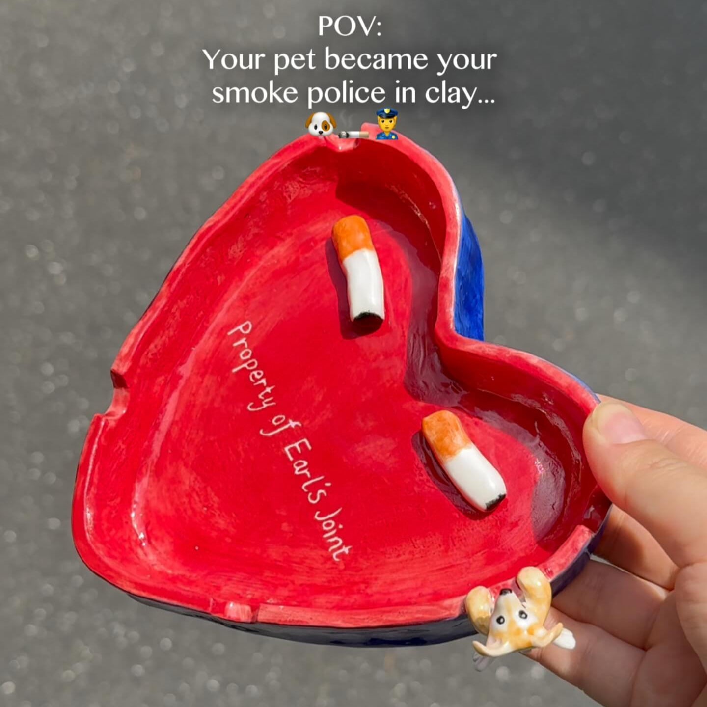 Custom Ceramic Handmade Pet Figurine Ashtray