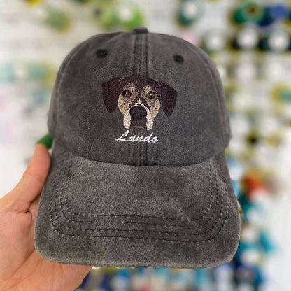 Custom Pet Portrait Embroidered Hat
