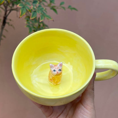 Handmade Custom Pet's Figure Ceramic Mug-For Cat