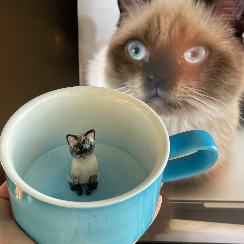 Handmade Custom Pet's Figure Ceramic Mug-For Cat