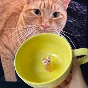Handmade Custom Pet's Figure Ceramic Mug-For Cat