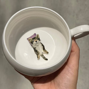Handmade Custom Pet Figure Inside Ceramic Mug