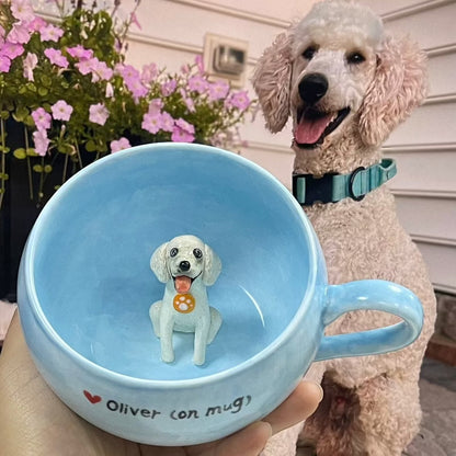 Tasse en céramique de figure d’animal de compagnie personnalisée faite à la main-esthétique 
