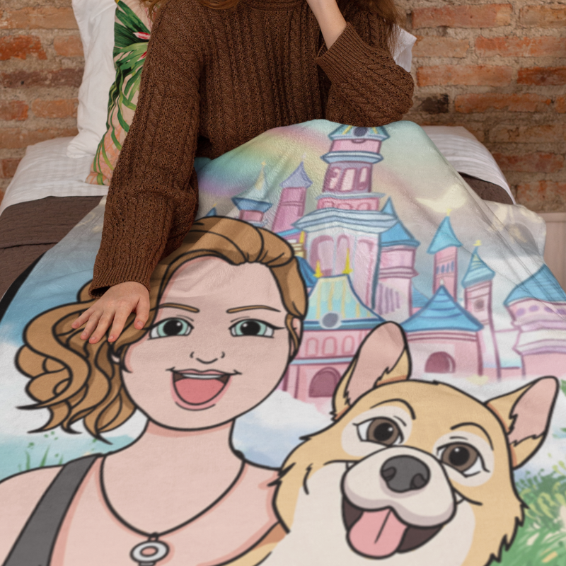 Custom Cartoon Pet Fleece Blanket