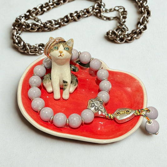 Ceramic Handmade Pet Figurine Jewel Holder Tray