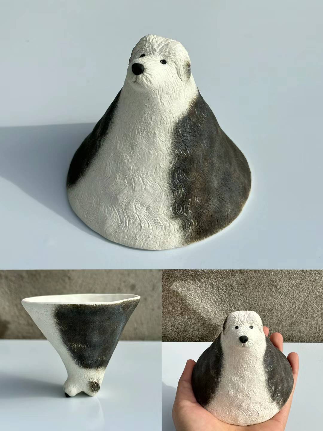 Handmade custom pet inverted ceramic cup