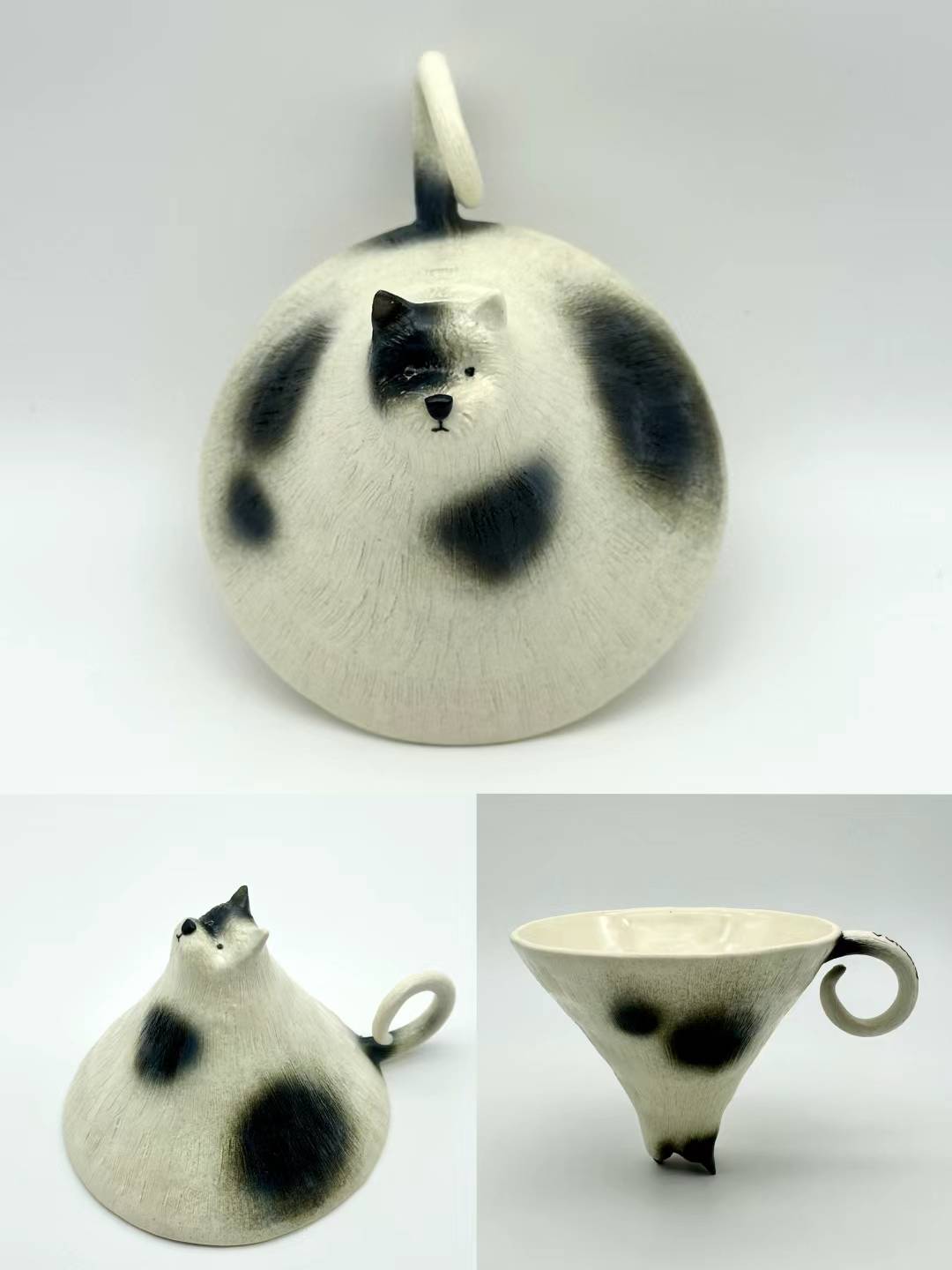 Handmade custom pet inverted ceramic cup