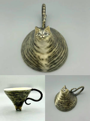 Handmade custom pet inverted ceramic cup