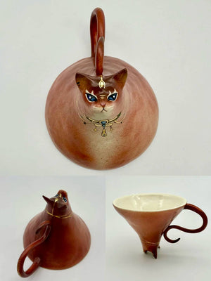 Handmade custom pet inverted ceramic cup