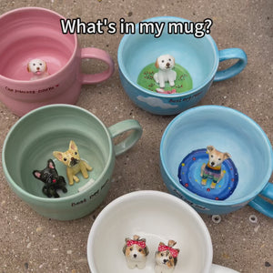 Handmade Custom French Bulldog Figure Inside Ceramic Mug