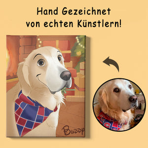 Kopie der benutzerdefinierten Cartoon-Haustierporträt-Leinwand Handgezeichnet nach Foto