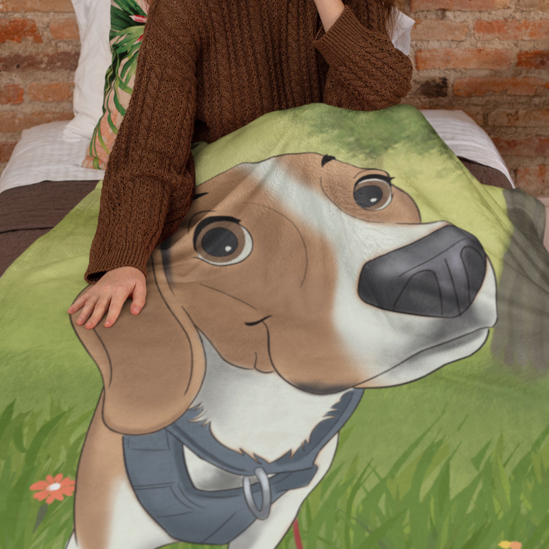 Custom Cartoon Pet Fleece Blanket